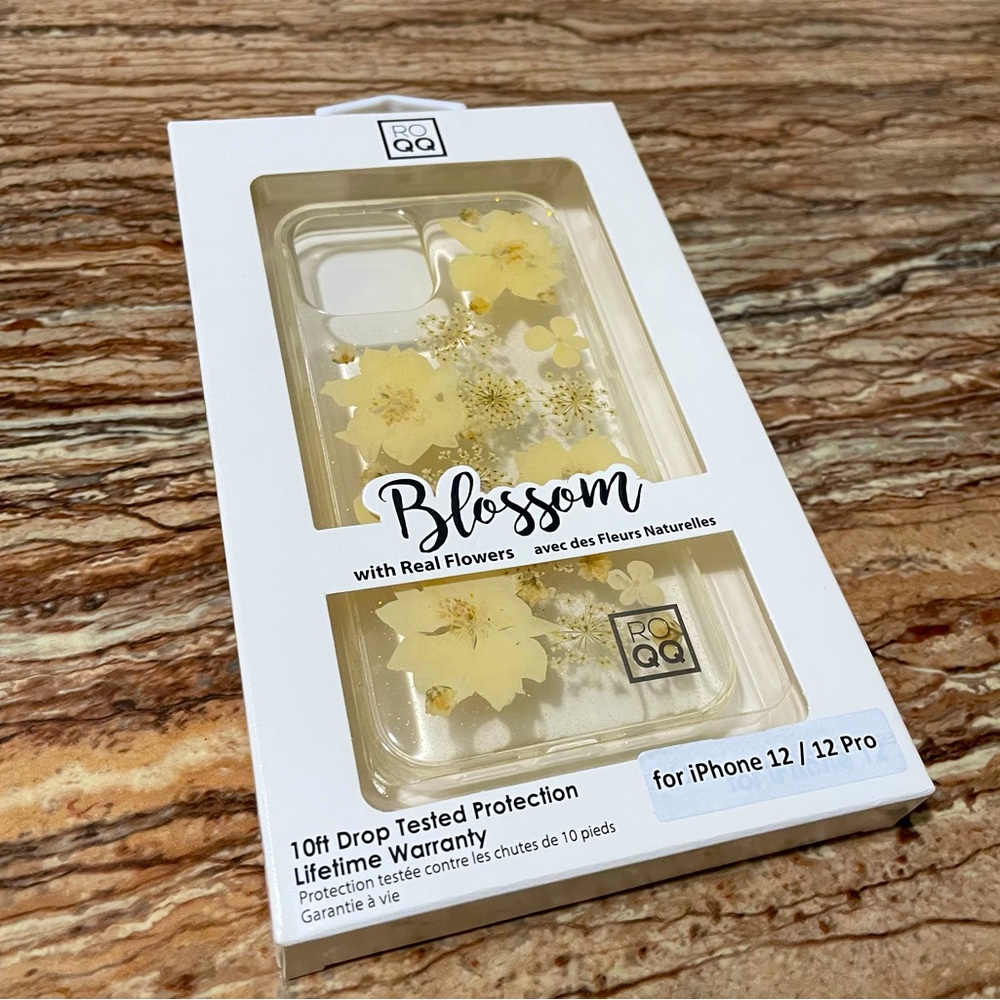 Beige Floral Phonecase Protective Shell Compatible with Apple iPhone 12/12 Pro